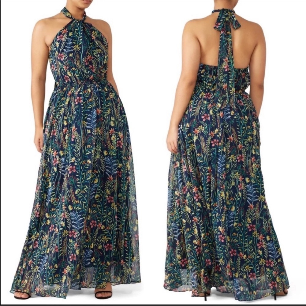 Jason Wu Eloquii Halter Floral Maxi Dress 20